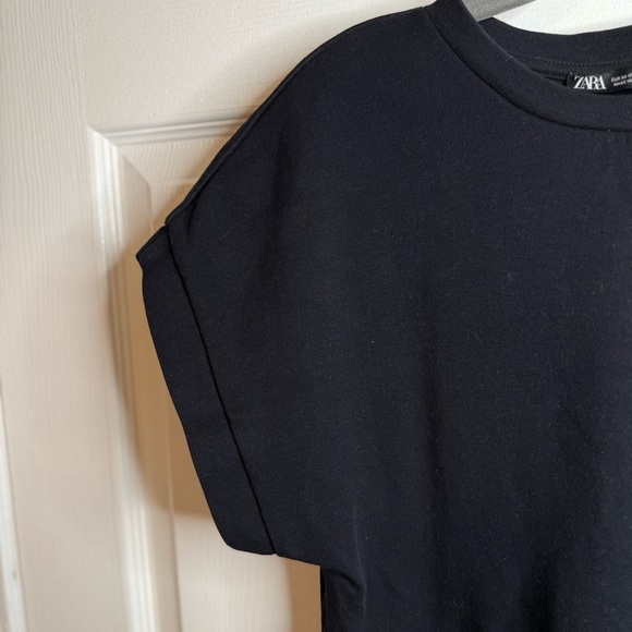 Zara Black Short Sleeved Casual Dress Size Medium GUC - Picture 4 of 5